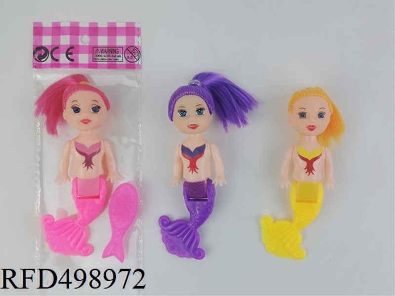 THREE INCH FULL-BODY, CURVETAIL MERMAID WITH A SMALL FISH COMB