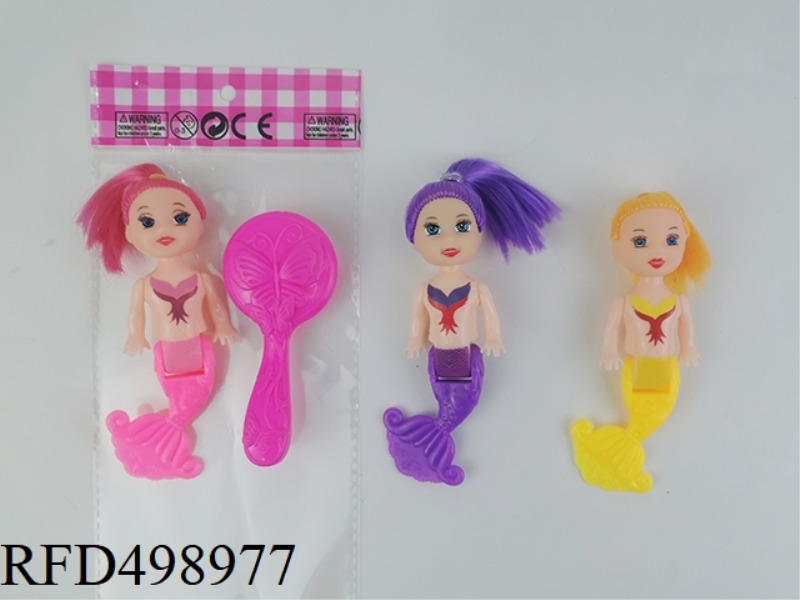 THREE-INCH FULL-BODY, BENT-TAIL MERMAID OVERSIZED COMB