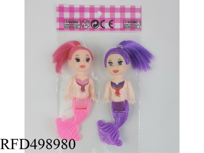 THREE INCHES SOLID BODY BENT TAIL MERMAID TWO