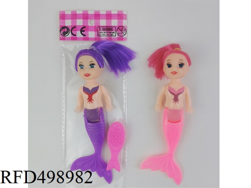 THREE-INCH FULL-BODY MERMAID WITH A STRAIGHT TAIL AND A SMALL FISH COMB
