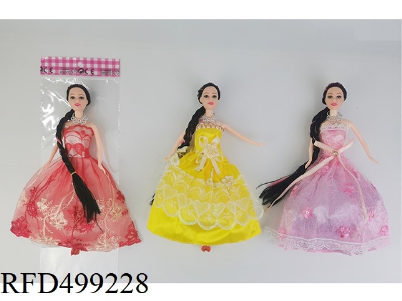 11-INCH FULL-BODY ACTIVE HAND BRAIDED SKIRT BARBIE DOLL IN A VARIETY OF MULTI-COLOR MIX