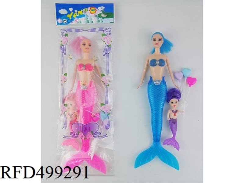 11-INCH FULL-BODY LIGHT MERMAID PLUS 3-INCH FULL-BODY LITTLE MERMAID PLUS BALLOON STRING MULTI-COLOR