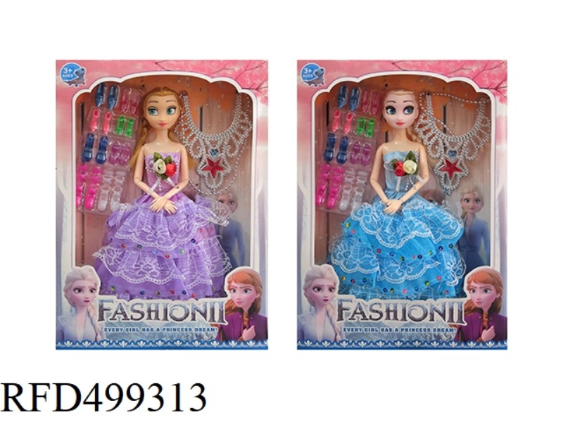 11-INCH SOLID BODY NINE-KNUCKLE CALF ICE DOLL PLUS ELECTROPLATED NECKLACE PLUS BLISTER SHOES