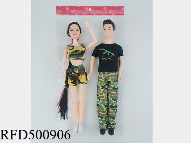 11-INCH FULL-BODY LIVE HAND MALE SOLDIER PLUS 11-INCH FULL-BODY NINE-JOINT LONG BRAID MILITARY BARBI