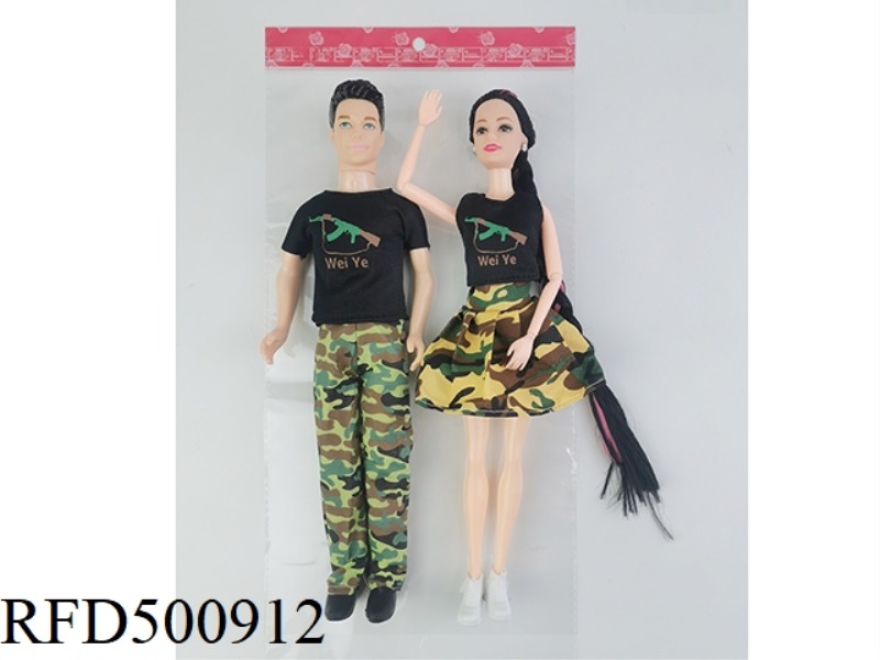 11-INCH FULL-BODY LIVE HAND MALE SOLDIER PLUS 11-INCH FULL-BODY NINE-JOINT LONG BRAID MILITARY BARBI