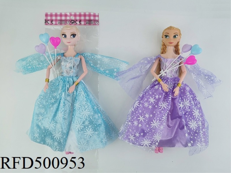 11 INCH BODY NINE JOINTS FROZEN SISTERS WITH THREE HEARTS BALLOON