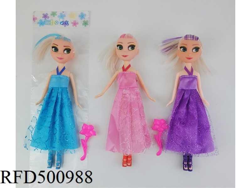9 INCH FULL-BODY ICE DOLL FROZEN SISTERS WITH FLORET COMB