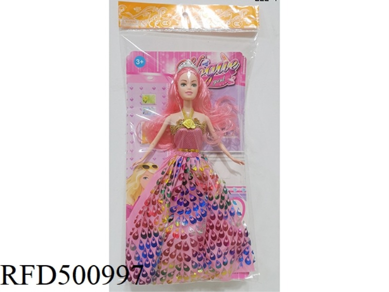 11-INCH FULL-BODY, LIVE-HAND BARBIE PRINCESS IN A BIG DRESS