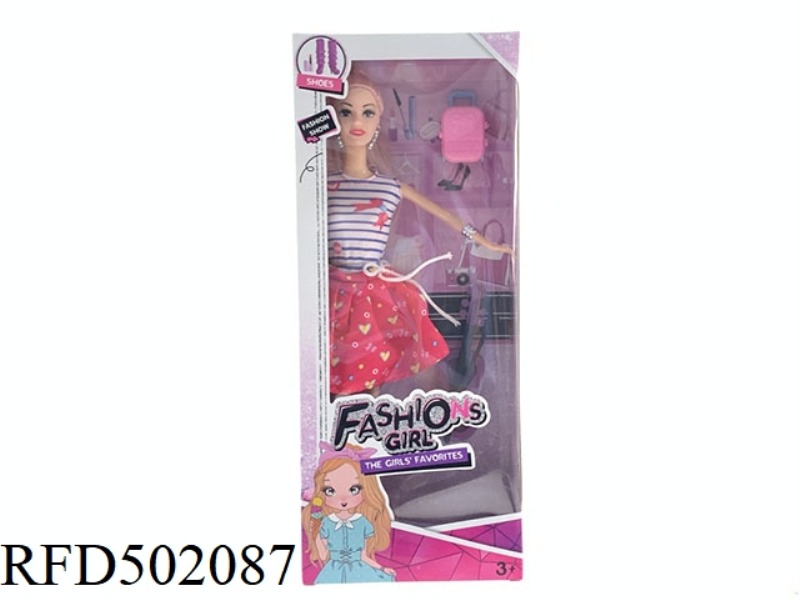 11-INCH BARBIE DRESS WITH SMALL PULL BOX AND VIOLIN WITH 6 JOINTS
