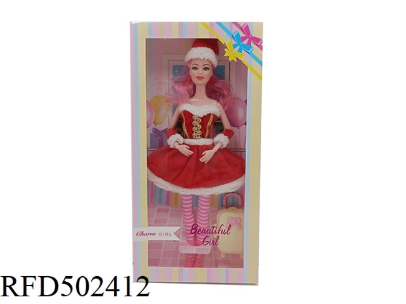 11-INCH FULL-SIZE CHRISTMAS DOLL WITH JOINTED HANDS AND FEET