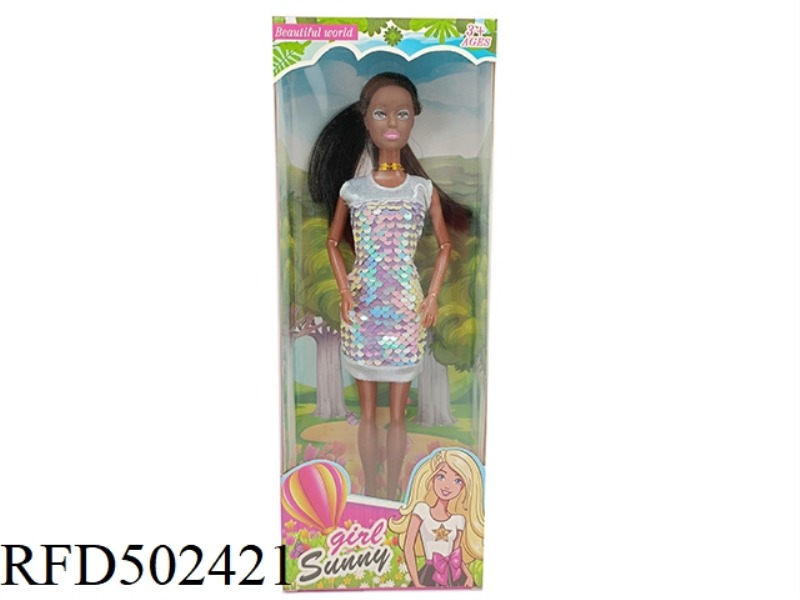 ELEVEN INCH SOLID BLACK DOLL KNUCKLE HAND