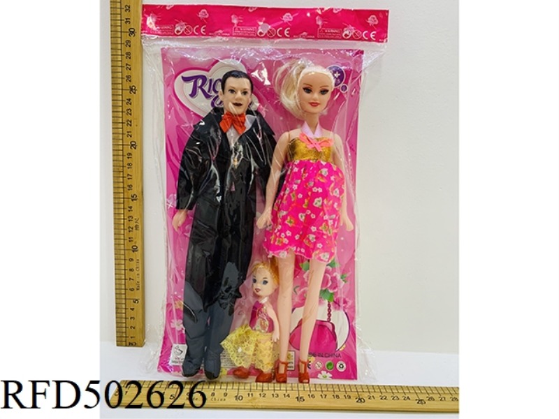 11-INCH CARDBOARD BARBIE MATERNITY DRESS FOR A FAMILY OF THREE