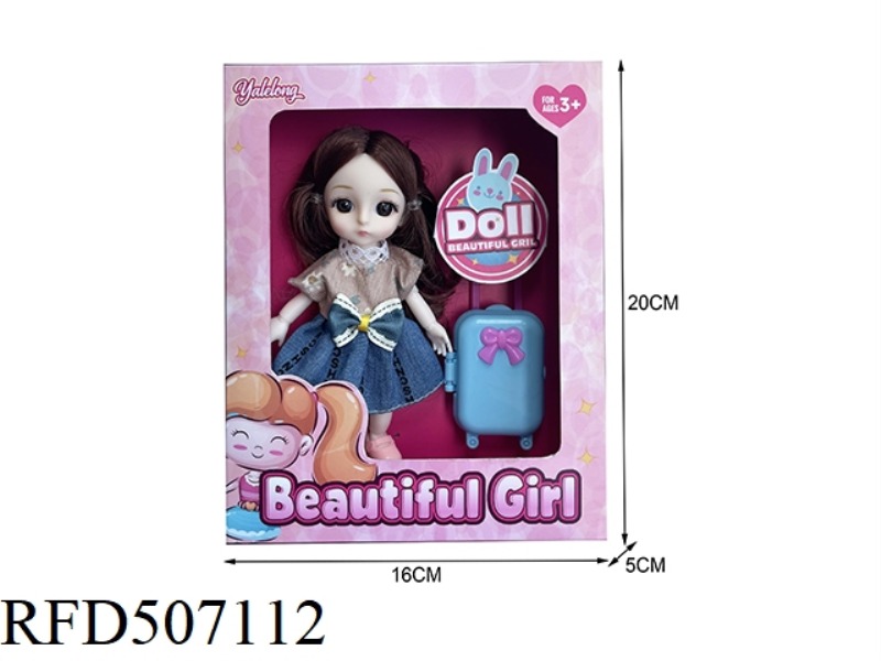 12-JOINT 6-INCH BEAUTIFUL 3D EYE DOLL WITH ACCESSORIES (FULL-BODY)