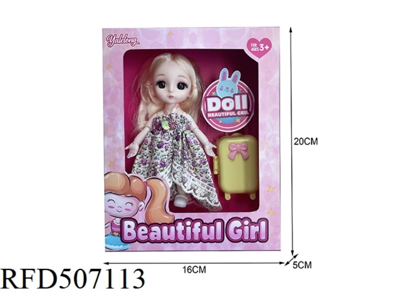 12-JOINT 6-INCH BEAUTIFUL 3D EYE DOLL WITH ACCESSORIES (FULL-BODY)