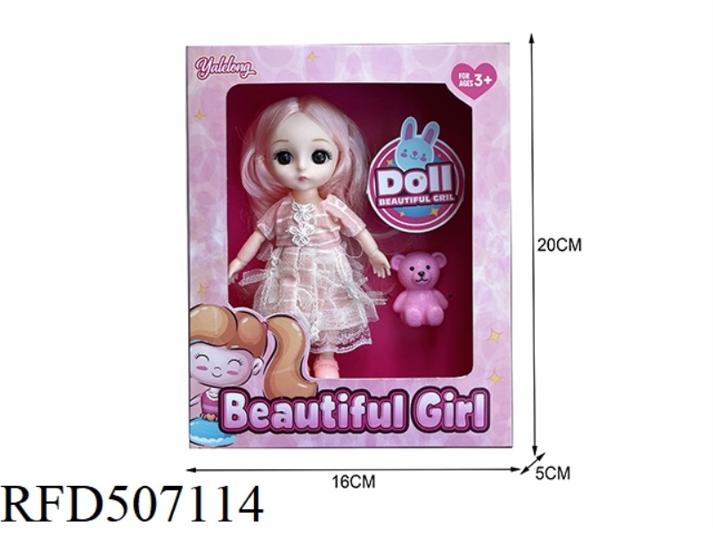 12-JOINT 6-INCH BEAUTIFUL 3D EYE DOLL WITH ACCESSORIES (FULL-BODY)