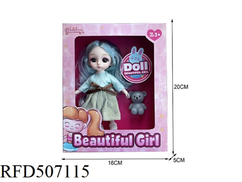 12-JOINT 6-INCH BEAUTIFUL 3D EYE DOLL WITH ACCESSORIES (FULL-BODY)