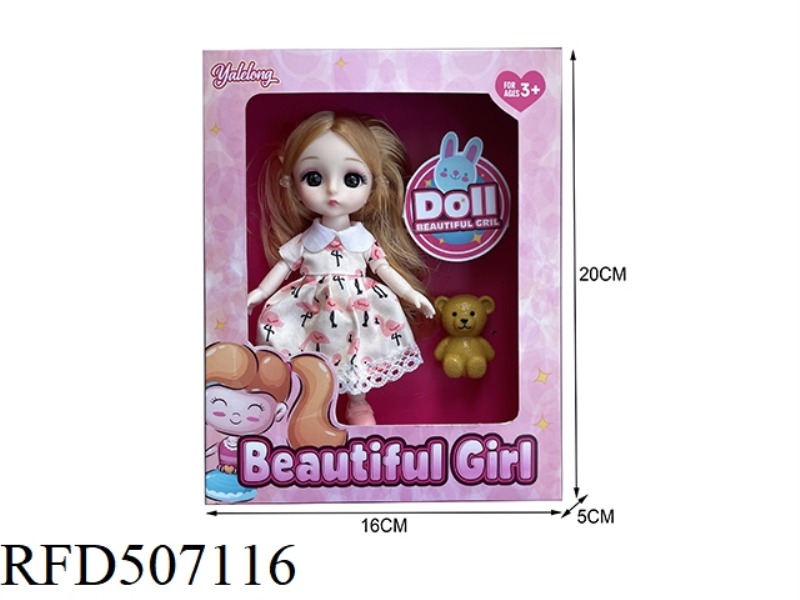 12-JOINT 6-INCH BEAUTIFUL 3D EYE DOLL WITH ACCESSORIES (FULL-BODY)