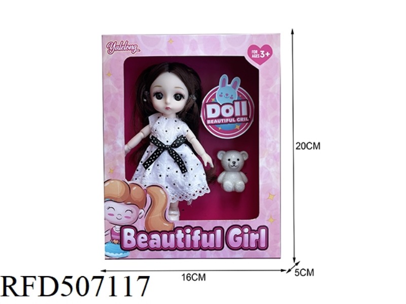 12-JOINT 6-INCH BEAUTIFUL 3D EYE DOLL WITH ACCESSORIES (FULL-BODY)