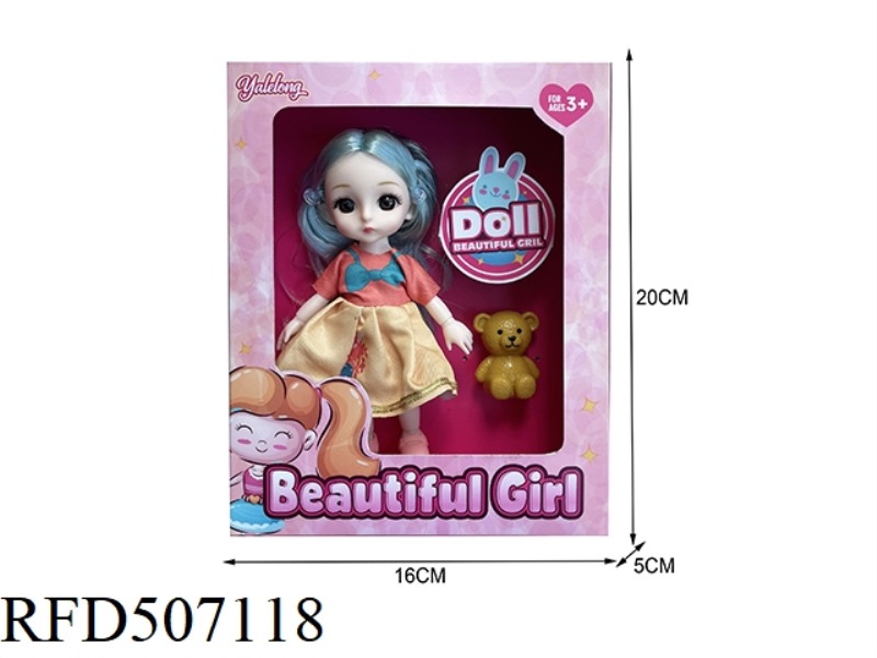 12-JOINT 6-INCH BEAUTIFUL 3D EYE DOLL WITH ACCESSORIES (FULL-BODY)