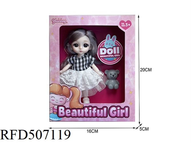 12-JOINT 6-INCH BEAUTIFUL 3D EYE DOLL WITH ACCESSORIES (FULL-BODY)