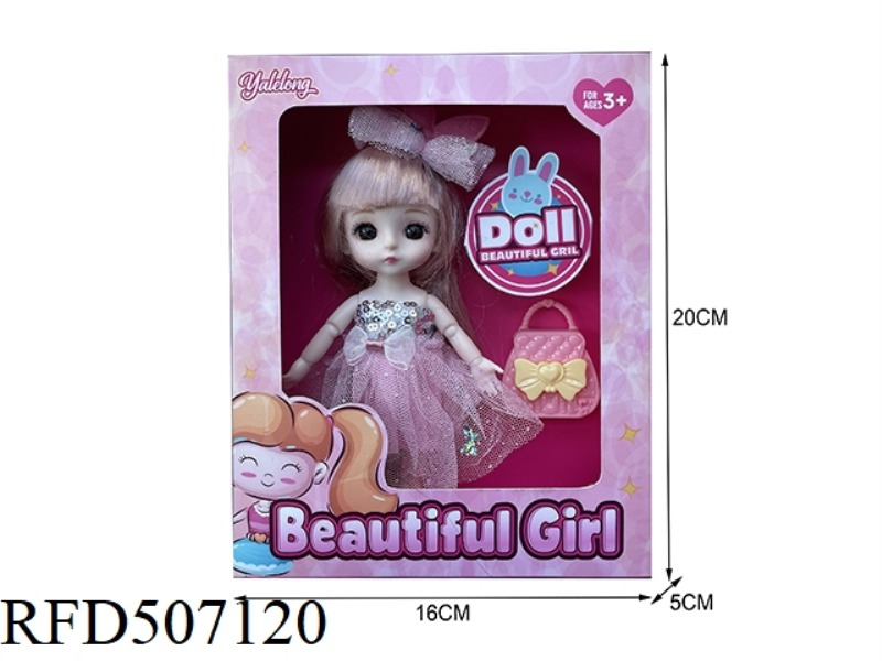 12-JOINT 6-INCH BEAUTIFUL 3D EYE DOLL WITH ACCESSORIES (FULL-BODY)