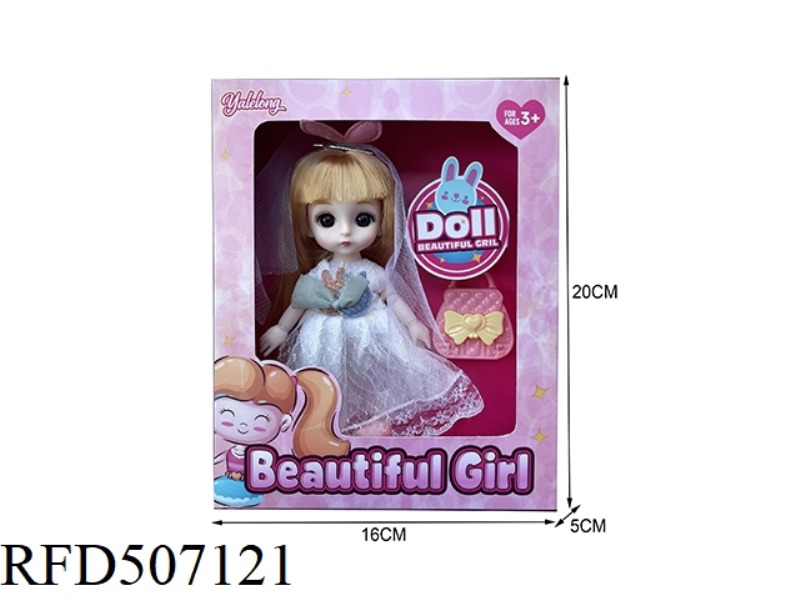 12-JOINT 6-INCH BEAUTIFUL 3D EYE DOLL WITH ACCESSORIES (FULL-BODY)