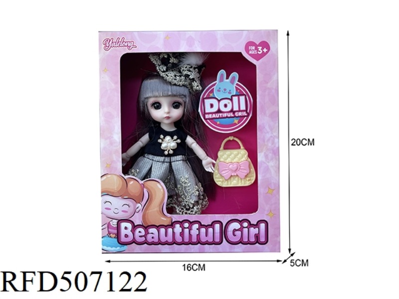 12-JOINT 6-INCH BEAUTIFUL 3D EYE DOLL WITH ACCESSORIES (FULL-BODY)
