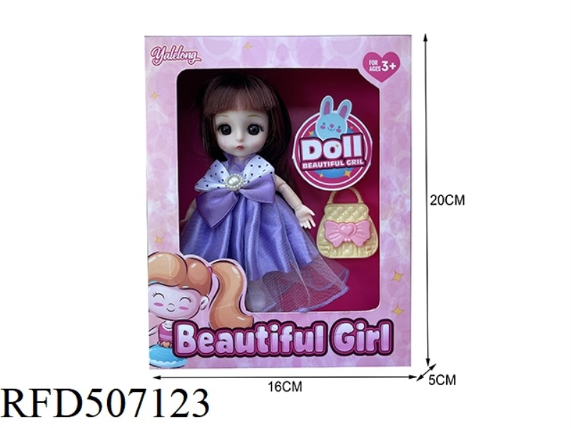 12-JOINT 6-INCH BEAUTIFUL 3D EYE DOLL WITH ACCESSORIES (FULL-BODY)