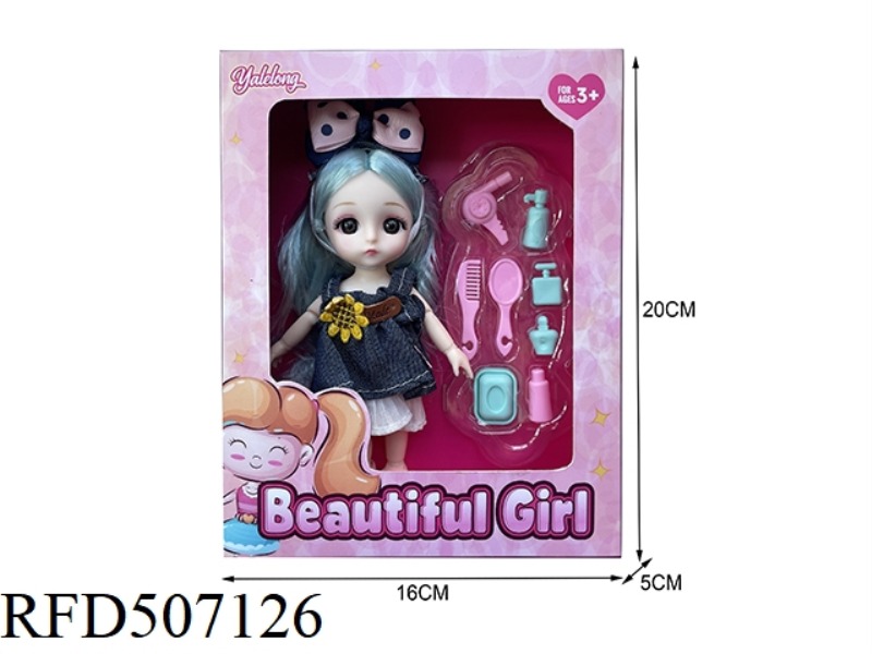 12-JOINT 6-INCH BEAUTIFUL 3D EYE DOLL WITH ACCESSORIES (FULL-BODY)