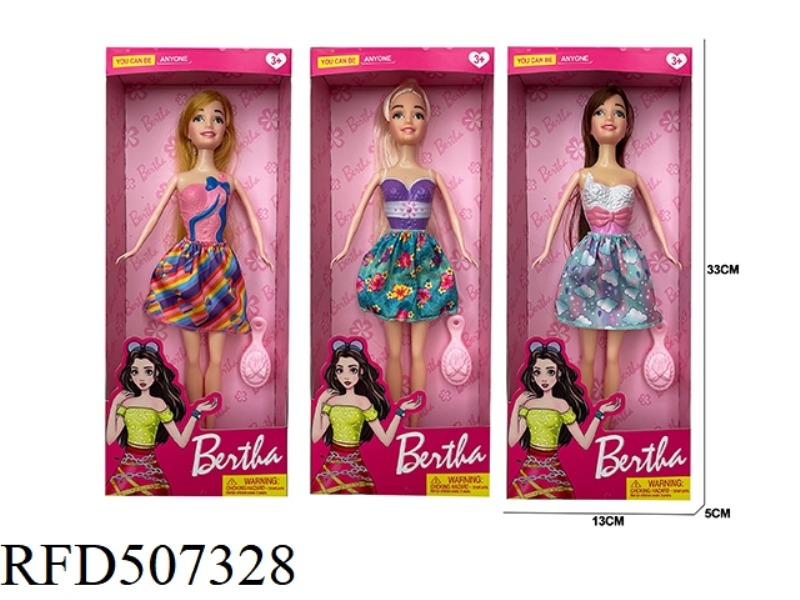 THIS WAS AN 11-INCH FASHION BARBIE (FULL SIZE) AND A 3-SIZE COMPOSITE DRESS
