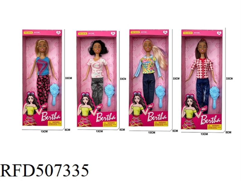 THIS WAS AN 11-INCH FASHION AND BLACK BARBIE (FULL SIZE) AND A 4-SIZE COMPOSITE DRESS