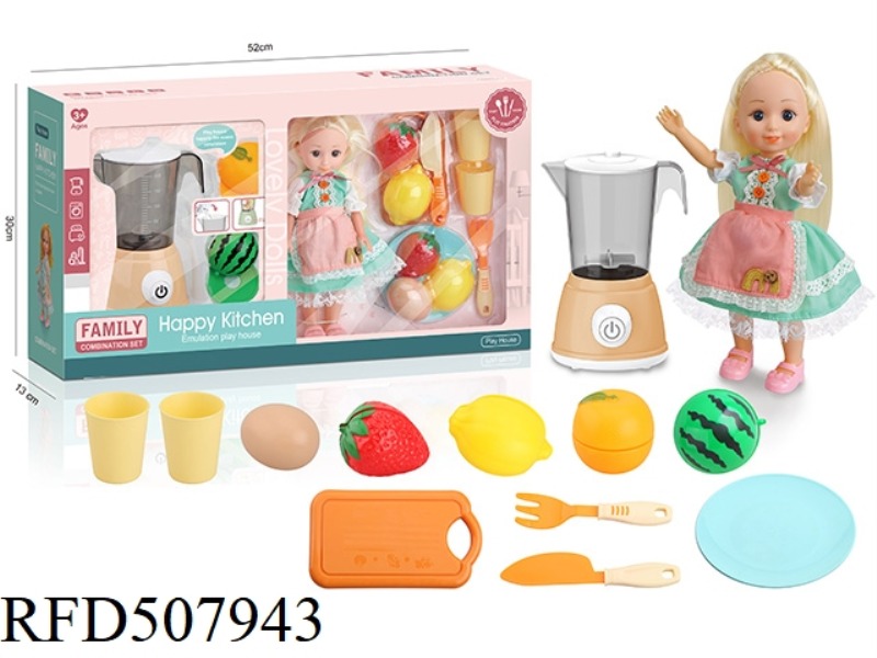 12 INCH DOLL AND JUICER SET