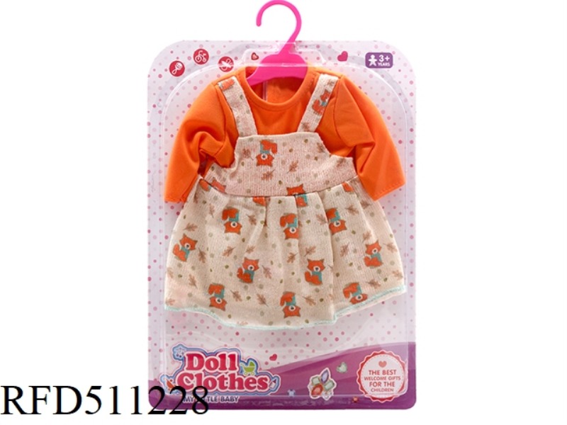 DOLL CLOTHES * FOX FLEECE SLING DRESS