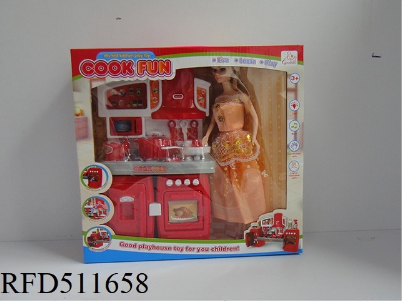 SEPARABLE CABINET + BARBIE BRIGHT RED WITH LIGHTS AND MUSIC