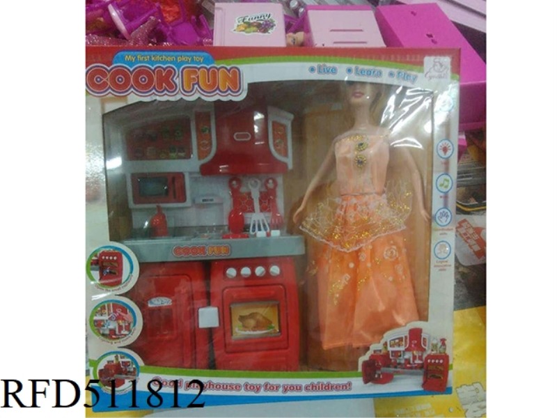 SEPARABLE CABINET + BARBIE BRIGHT RED WITH LIGHTS AND MUSIC