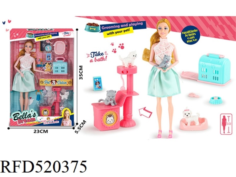 PET BARBIE WITH CAT RACK