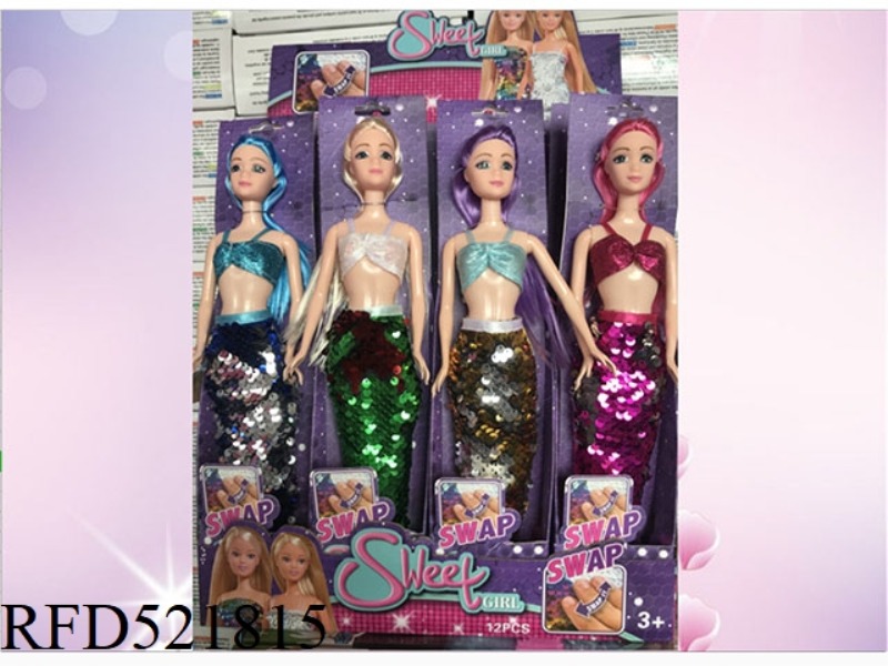 FLIP COLOR CHANGE DOLL SERIES MERMAID DOLL (12PCS)