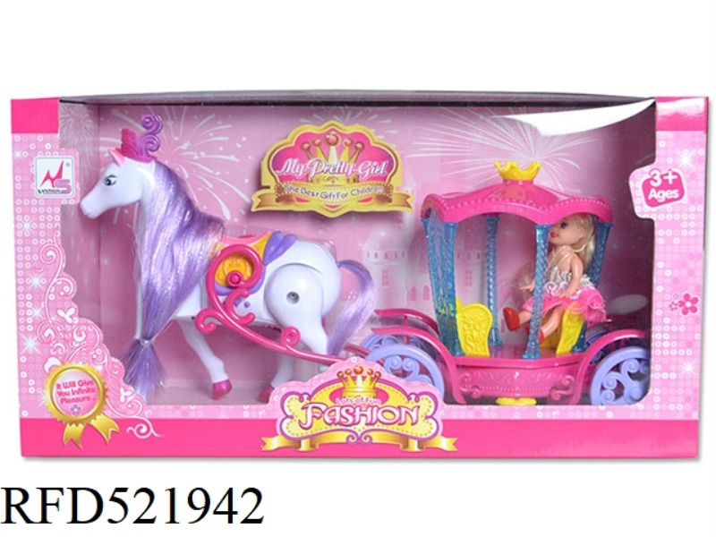 ELECTRIC HORSE WITH MUSIC AND LIGHT CARRIAGE