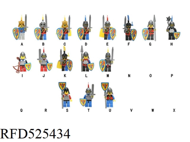 FANTASY DRAGON KINGDOM BLUE DRAGON KNIGHT 16PCS
