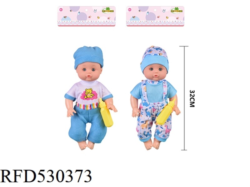 14 INCH BLOW BOTTLE, FIXED EYE WATER MALE DOLL. WITH SUCTION BOTTLE. WITH 6 SOUND IC. TWO MIXED