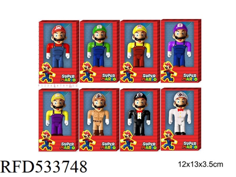 8-9CM VIRTUAL WORLD MARIO ACTION FIGURES SINGLE ONLY 8 MIXED