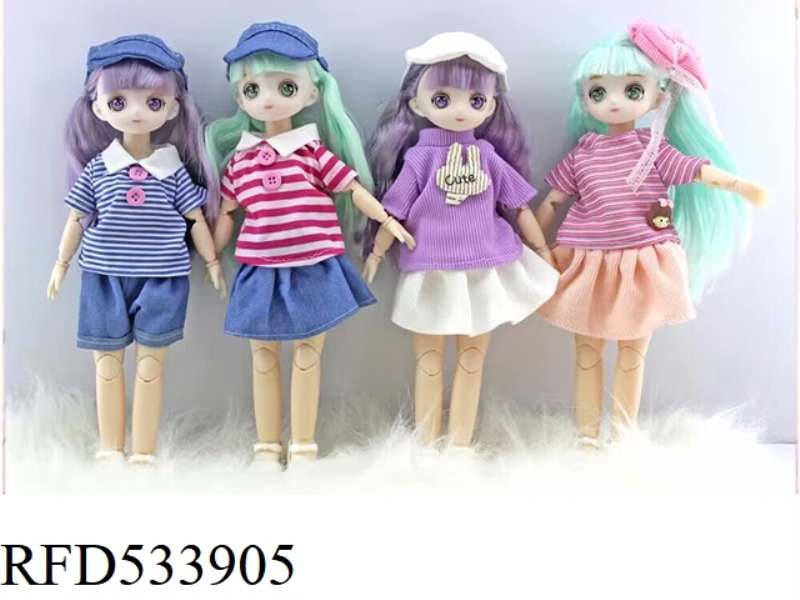 29CM13 JOINT DOLL 3D EYES 4 MIXED PACK