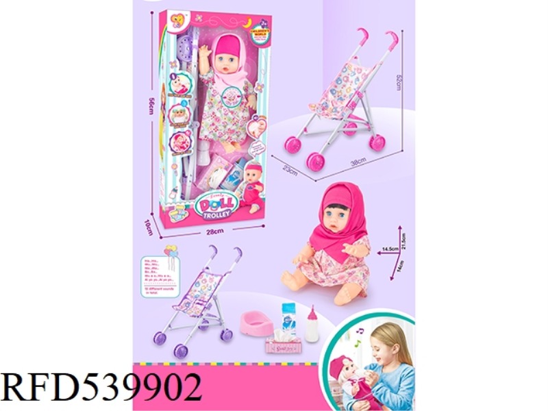 PLASTIC CART, CLOTHES 2 COLOR MIX, BATTERY: 3*AG13 (INCLUDING ELECTRICITY)