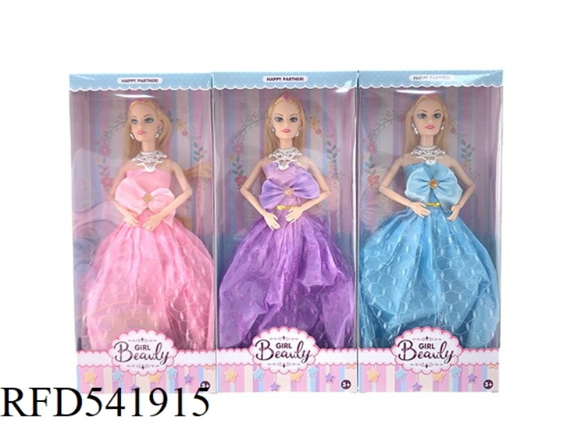 MOVABLE JOINTS 11.5 INCH SOLID BODY WITH EARRINGS NECKLACE EVENING BARBIE GIRL DOLL 3 MIXED