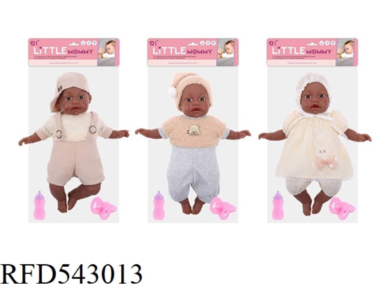 14-INCH NEW-BORN COTTON BLACK DOLL ENVIRONMENTAL 12-TONE IC(3 MIXED)