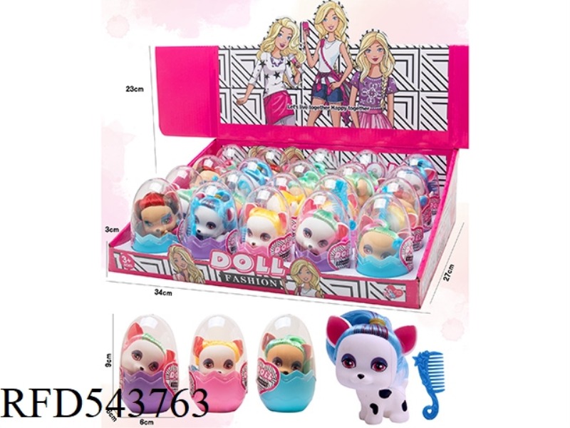 HAIR DOG WITH EGG + COMB 20PCS