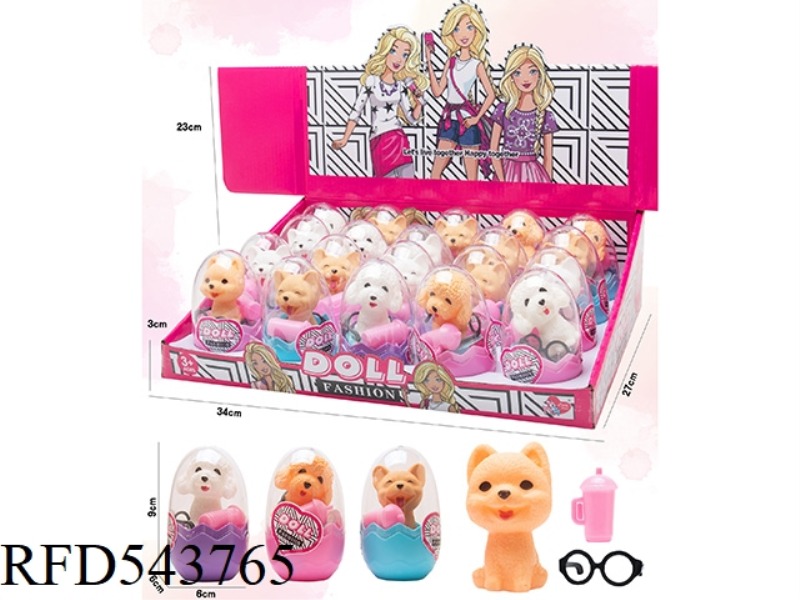 EGG PACK A VARIETY OF DOG + BOTTLE + GLASSES 20PCS
