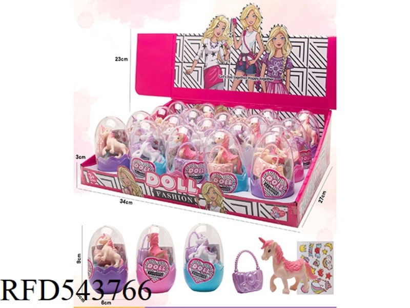 EGG PACK THREE TYPES OF HORSE + BAG + STICKER 20PCS
