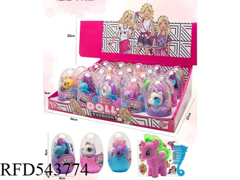EGG PACK MULTI PONY + COMB + STICKER 20PCS