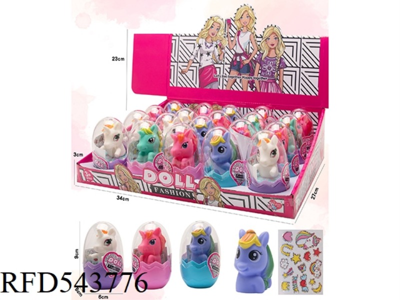 EGG BAG FINGER HORSE + STICKER 20PCS
